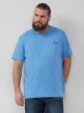 s.Oliver Big Sizes Tricou barbati big sizes cu imprimeu cu logo Ford, decolteu la baza gatului, Albastru deschis, 6XL
