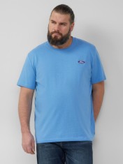 s.Oliver Big Sizes Tricou barbati big sizes cu imprimeu cu logo Ford, decolteu la baza gatului, Albastru deschis, 6XL