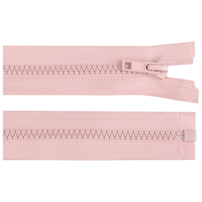 Fermoar plastic detasabil Crisalida, lungime 60 cm, Roz pudrat