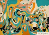 Tablou &bdquo;Organic Flow&rdquo; - Print Digital - P&acirc;nză Bumbac 100% pe Șasiu din lemn