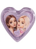 Topmodel Folding Hairbrush With Mirror Heart Shaped Transparent Random (0413030)
