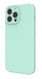 Husa din silicon compatibila cu iPhone 13 Pro Max, silk touch, interior din catifea cu decupaje la camere, Albastru deschis, X-Level