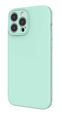 Husa din silicon compatibila cu iPhone 13, silk touch, interior din catifea cu decupaje la camere, Albastru deschis foto