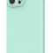 Husa din silicon compatibila cu iPhone 13 Pro, silk touch, interior din catifea cu decupaje la camere, Albastru deschis