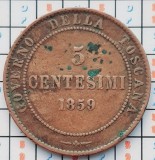 Italia Toscana 5 centesimi 1859 - Vittorio Emanuele II (Tuscany) - km 6 - A030, Europa