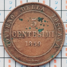 Italia Toscana 5 centesimi 1859 - Vittorio Emanuele II (Tuscany) - km 6 - A030