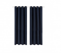 Set 2 Perdele opace blackout pentru interior, termoizolante, 140 x 180 cm, bleumarin - RESIGILAT foto