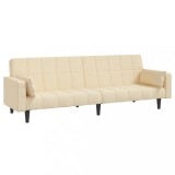 Cumpara ieftin Canapea extensibila cu 2 locuri, 2 perne, crem, textil