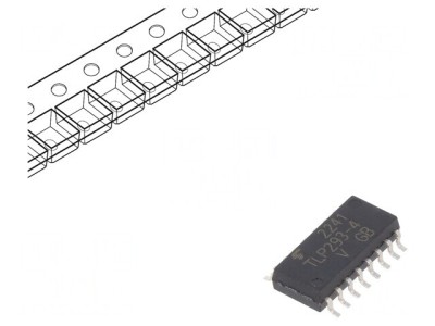 Optocuplor SMD 3,75kV 80V SO16 50mA foto