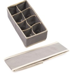 Cutie depozitare lenjerie, sutiene, &Egrave;osete, 8 compartimente, p&Atilde;&cent;nz&Auml; oxford, design pliabil, 32x16x10 cm, gri