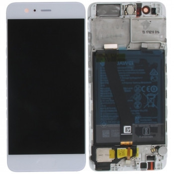 Huawei P10 (VTR-L09, VTR-L29) Capac frontal modul display + LCD + digitizer + baterie argintie 02351GVS foto