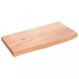 Cumpara ieftin Blat de baie, maro deschis, 60x30x(2-4) cm, lemn masiv tratat