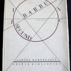 Ion Barbu - Joc secund (versuri) editie bibliofila 1986, manuscrise Barbilian