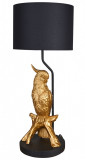 Lampa de masa cu un papagal si abajur negru CW269, Veioze