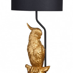 Lampa de masa cu un papagal si abajur negru CW269