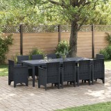 VidaXL Set masă grădină 11 pcs Antracit mare Poliratan