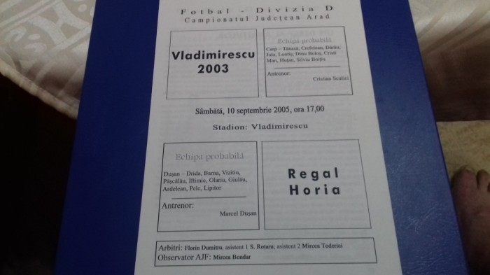 program Vladimirescu 2003 - Regal Horia