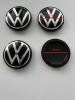 Capace Jante VW Volkswagen 65mm/56mm, Plastic ABS, Negru/Argintiu, Set 4 Bucati