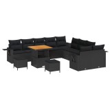 vidaXL Set de canapele pentru grădină 13 pcs Negru poliratan 3361799