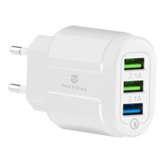 Incarcator Retea USB Tactical 13-222, 3 x USB, Quick Charge, 18W, Alb