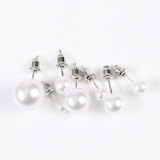 Set 7 cercei perle acrilice albe