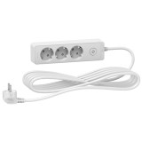 Prelungitor 3x2P+E +intrerupator cablu 5m alb Schneider ST9435W