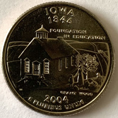 AMERICA QUARTER 1/4 DOLLAR 2004 LITERA D. (FUNDAȚIE IN EDUCATIE - IOWA),BU