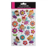 Set Autocolante Decorative, 17 bucăți, Multicolor, Z&acirc;ne, Flori, Oem