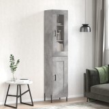 vidaXL Dulap &icirc;nalt, gri beton, 34,5x34x180 cm, lemn prelucrat