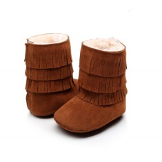 Cizmulite maro cu franjuri (Marime Disponibila: 6-9 luni (Marimea 19