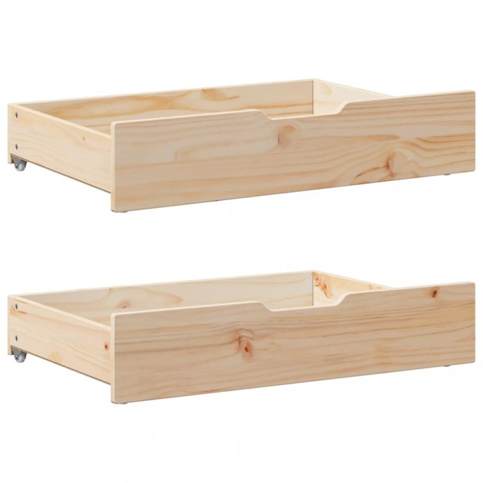 Gossi sertare de pat cu roti, 2 buc., 85x55x17 cm, lemn masiv de pin