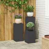 vidaXL Suporturi plante pilon, exterior, 3 buc., negru, oțel
