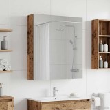 vidaXL Dulap cu oglindă pentru baie Lemn vechi 60 x 14,5 x 70 cm 889061