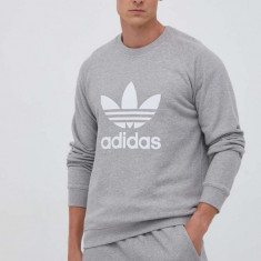 adidas Originals hanorac de bumbac barbati, culoarea gri, cu imprimeu