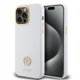 Guess - Silicone Logo Strass 4G (GUHCP15XM4DGPH) - iPhone 15 Pro Max - White