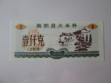 China cupon/bon alimente UNC 1 unitate din 1988
