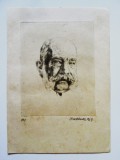 Cumpara ieftin Rar! Portretul imparatului Franz Josef 152x110 mm desenat si semnat olograf in 1917 de pictorul si ilustratorul ceh Karel Wellner(1875-1926)