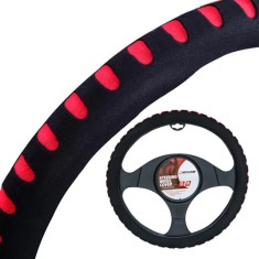 Husa volan burete color 4Cars - &Oslash; 37-39cm - Negru/Rosu Garage AutoRide