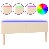 Cumpara ieftin Tablie de pat cu LED, crem, 160x5x78/88 cm, textil