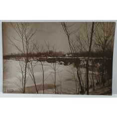 LACUL HERASTRAU PE TIMP DE IARNA , FOTOGRAFIE , INCEPUTUL SEC. XX