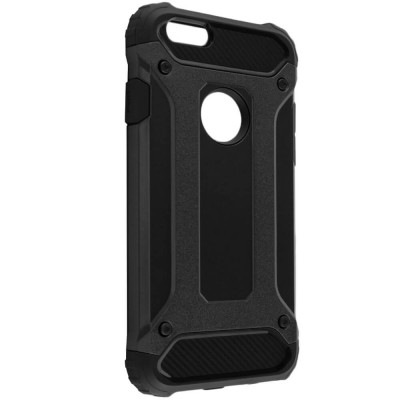 Husa iPhone 7 8 SE Silicon Antisoc Negru Hybrid Armor foto