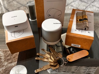 Smart Lock Tedee Go2 + Gateway + cilindru modular Gerda foto