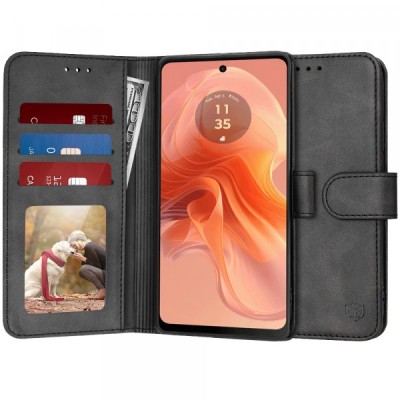 Husa pentru Motorola Moto G04s / E14 / G04 / G24, Techsuit, Diary Book, Neagra foto