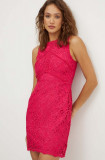 Morgan rochie RADIA culoarea roz, mini, mulata, RADIA