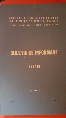 Buletin de informare TEATRU nr. 3-Uz intern 1966 foto