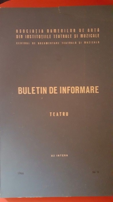 Buletin de informare TEATRU nr. 3-Uz intern 1966