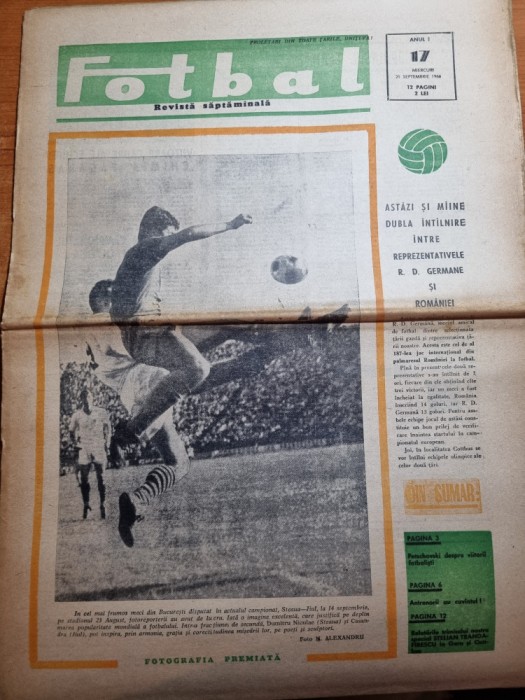 fotbal 21 septembrie 1966-chimia fagaras,petrolul ploiesti,CSNS iasi,dunarea