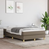 Cumpara ieftin Pat box spring cu saltea, gri taupe, 120x200 cm, textil