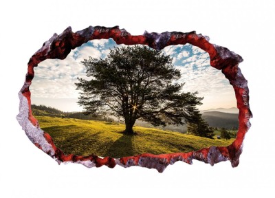 Autocolant decorativ, Gaura in perete, Multicolor, 85 cm, 632STC-1 foto