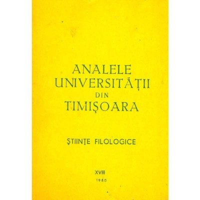colectiv - Analele universitatii din Timisoara XVIII - 1980. Seria foto
